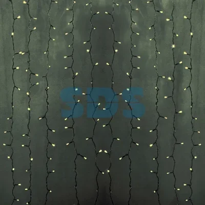 Гирлянда "Светодиодный Дождь" 2х9м, постоянное свечение, Прозрачный провод, 230 В, диоды ТЕПЛЫЙ БЕЛЫЙ, 1200 LED ( партия 2020 - 1200 LED)