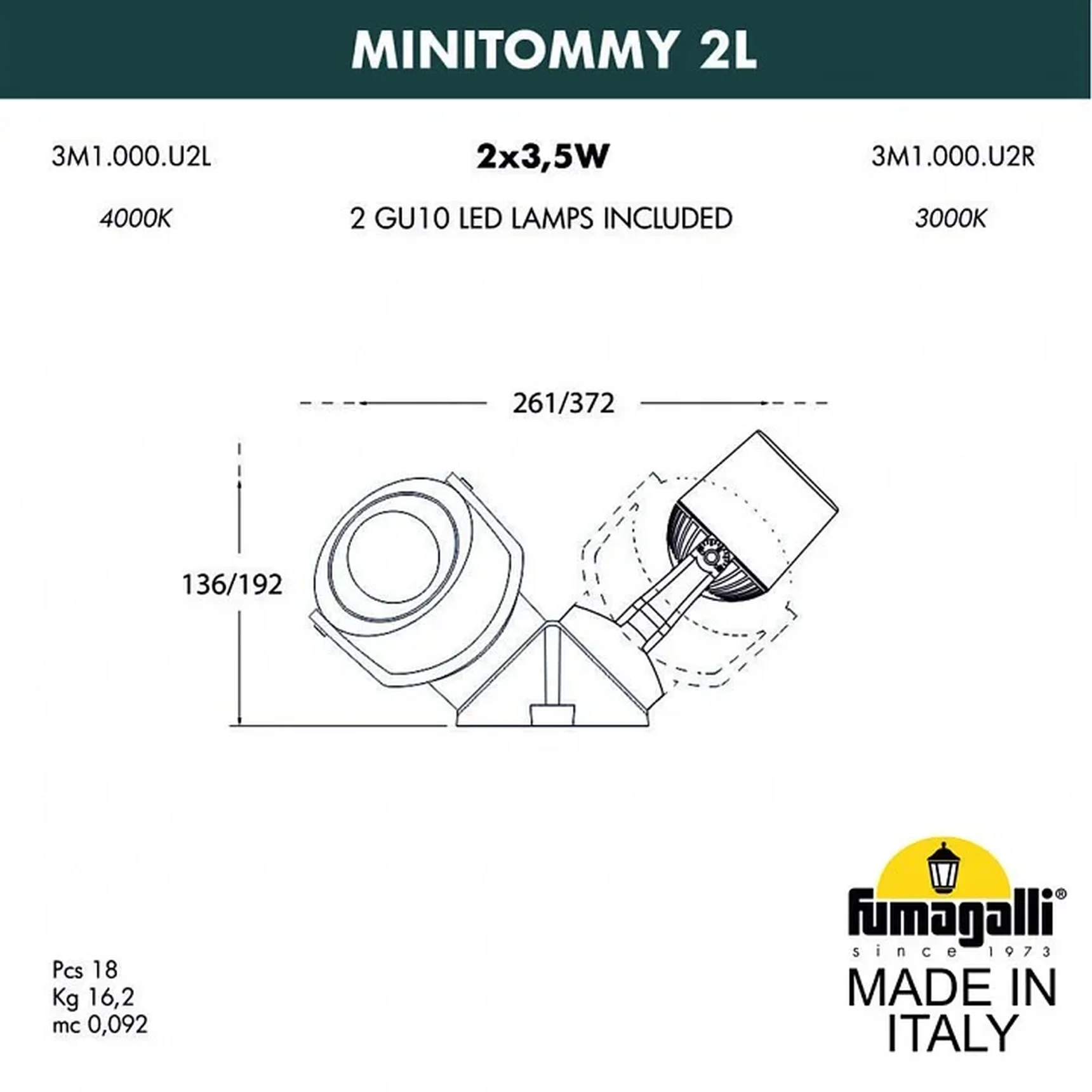 Светильник на штанге Minitommy 3M1.000.000.AXU2L