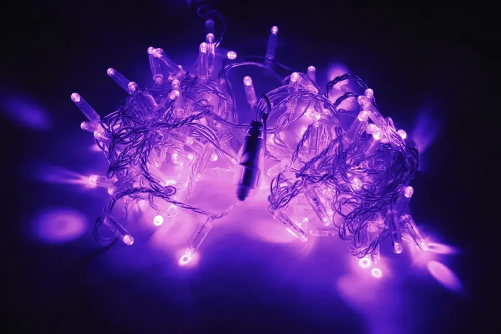 LED-PLS-100-10M-240V-L/C-W/O, сиреневый/прозр. провод, соед (без сил шнура) С КОЛПАЧКОМ