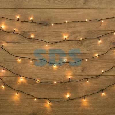 Гирлянда Твинкл Лайт 10 м, темно-зеленый ПВХ, 80 LED, цвет ТЕПЛЫЙ БЕЛЫЙ