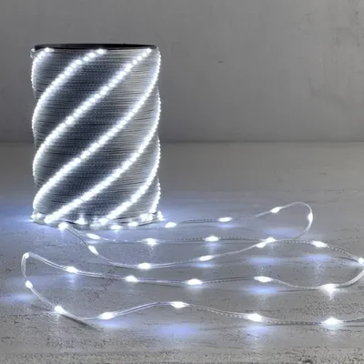Гирлянда Роса Про 20м Белая 24В, 400 LED, Провод Прозрачный ПВХ, IP65