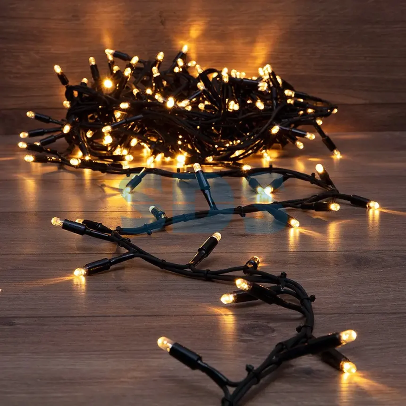 Гирлянда «Кластер» 10 м,  200 LED,  черный каучук,  IP67, соединяемая,  цвет свечения теплый белый NEON-NIGHT