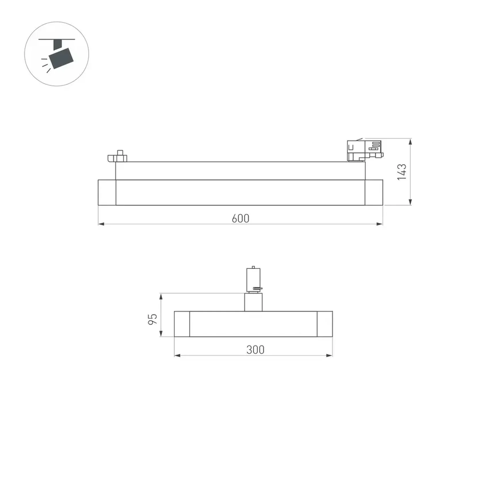 Светильник LGD-AFINA-4TR-S600x300-50W Day4000 (BK, 110 deg, 230V) (Arlight, IP20 Металл, 5 лет), 035495(1)
