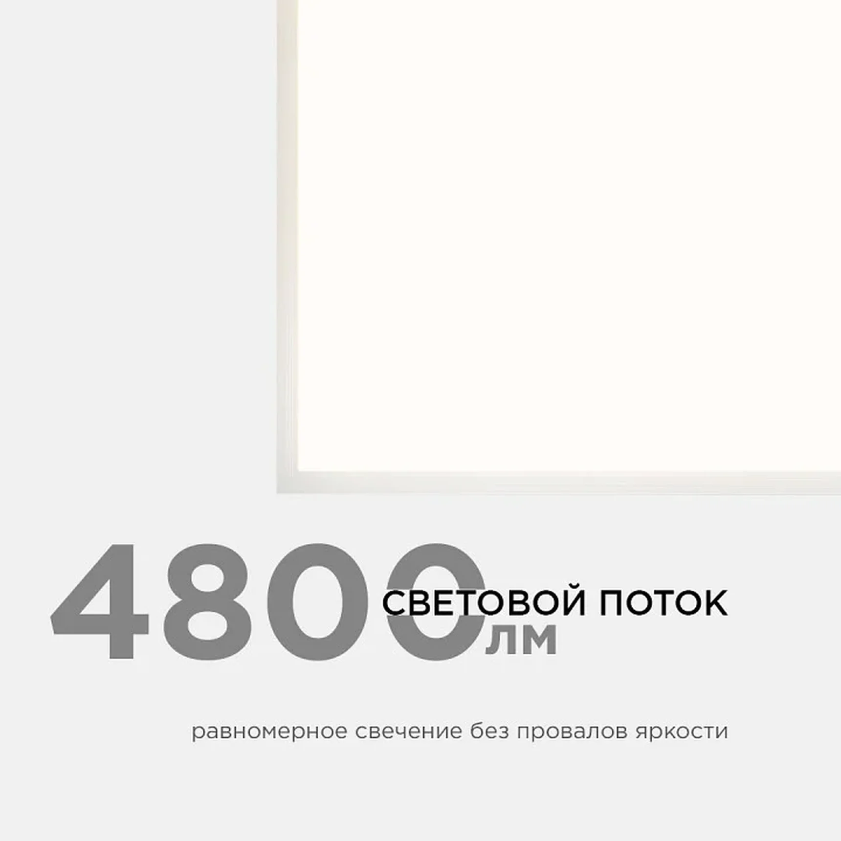 42-003 Светодиодная панель 48Вт, 4800Лм, 4000К, 595х595х12мм.