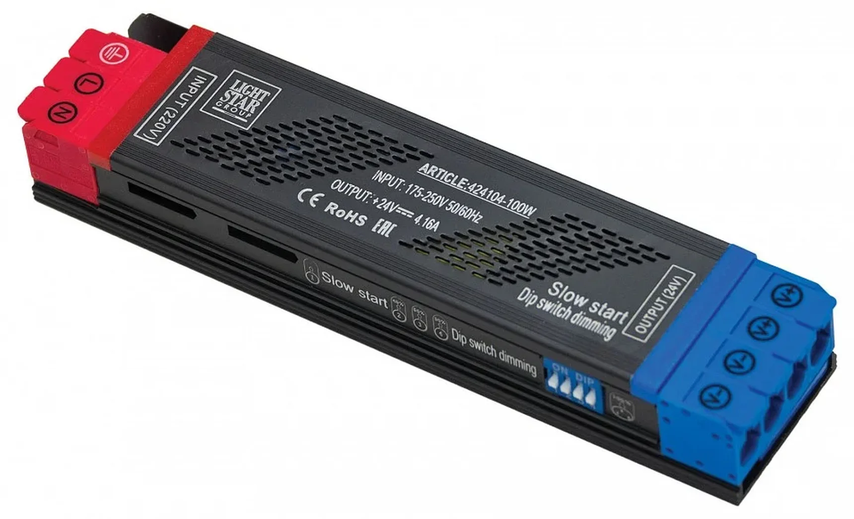 424104 Блок питания 24V с DIP+плавный пуск LIGHTSTAR 100W