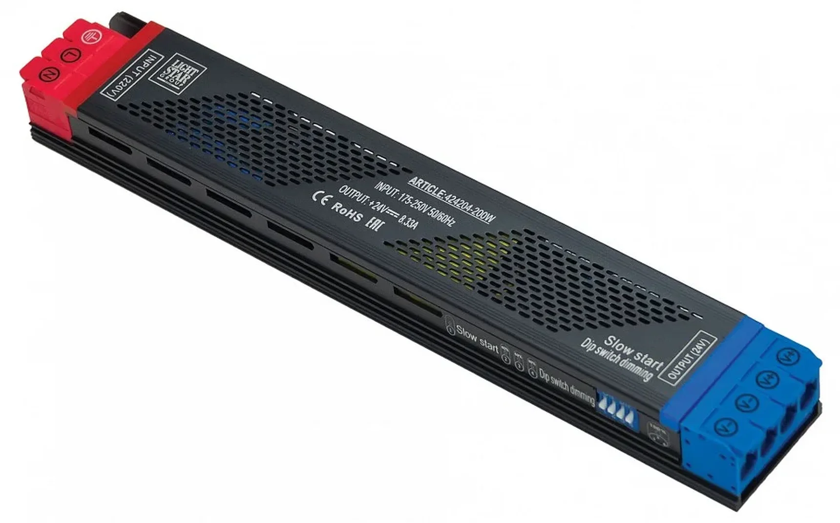 424204 Блок питания 24V с DIP+плавный пуск LIGHTSTAR 200W