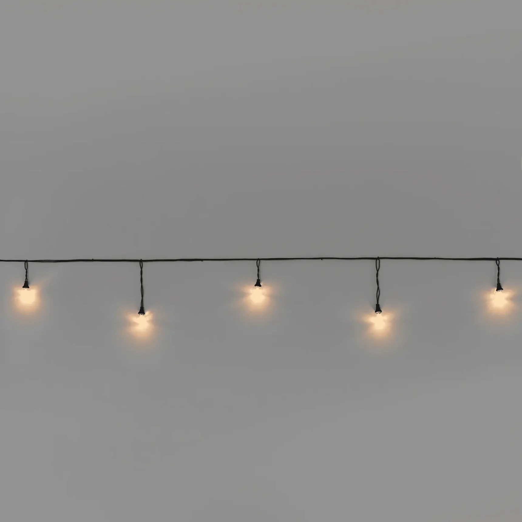 Гирлянда Стрит-Лофт INOXHUB 10м, 20 ламп, 220В, IP65, чёрная резина 3.3мм, ТЁПЛЫЙ БЕЛЫЙ