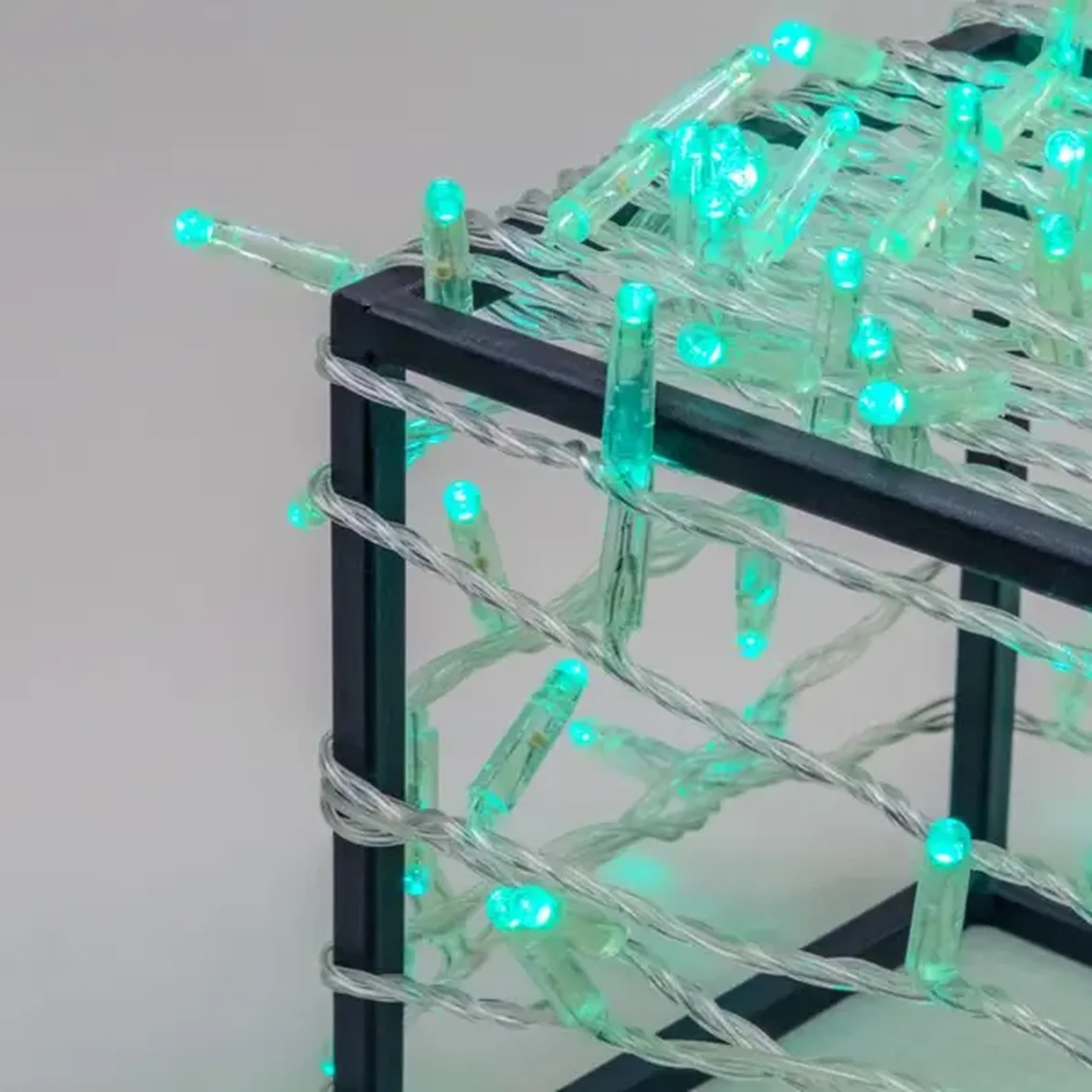 Гирлянда Нить с Колпачком 10м Аква 220В, 100 LED, Провод Прозрачный ПВХ, IP65