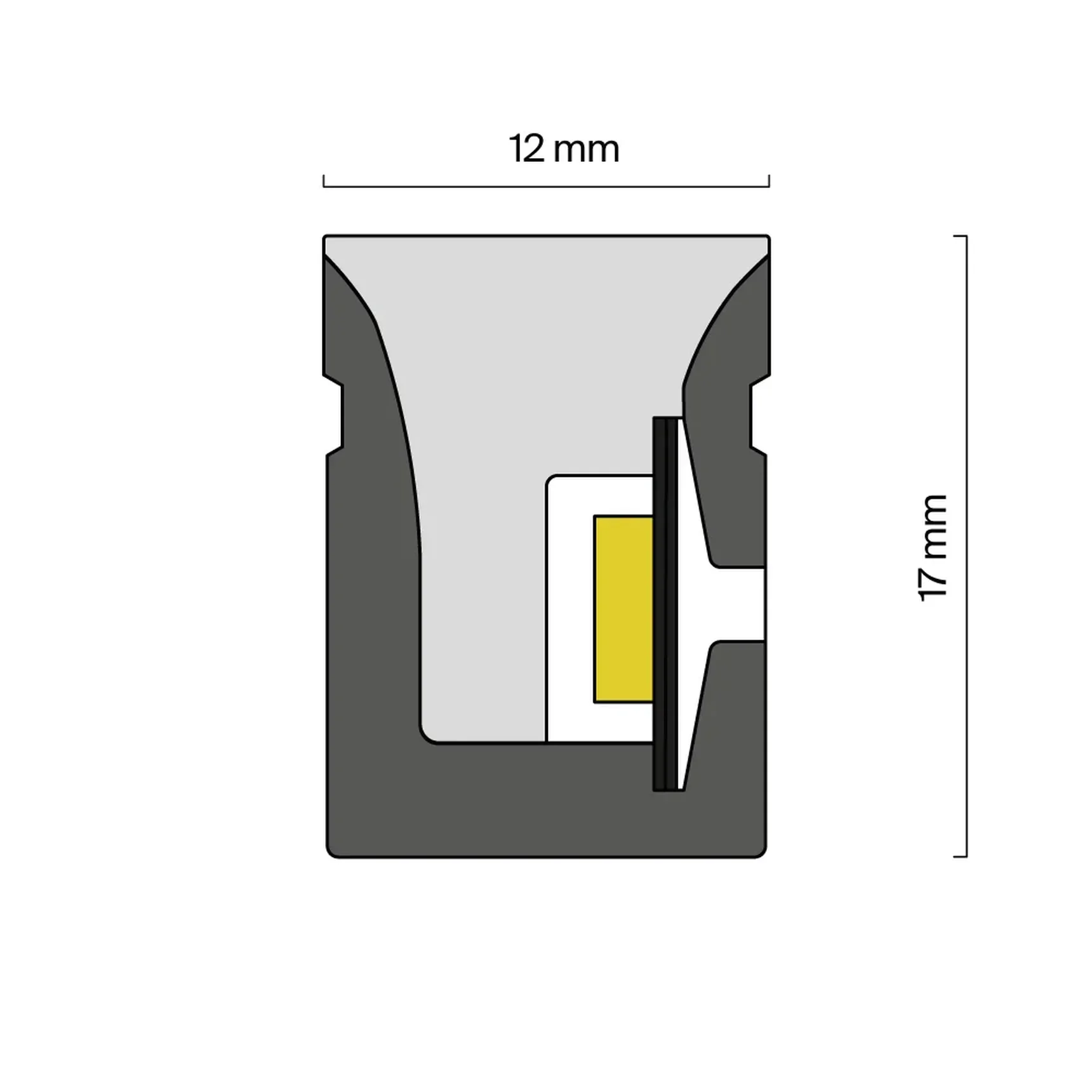 Гибкий неон 17х12 24В 17,8Вт/м IP67 5м Адресный (SPI) Цветной (RGB)