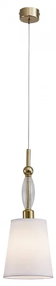 NEWPORT 4370 4371/S gold, Подвесной светильник, Gold Clear glass Shade white D14*H38/250 cm E14 1*40W