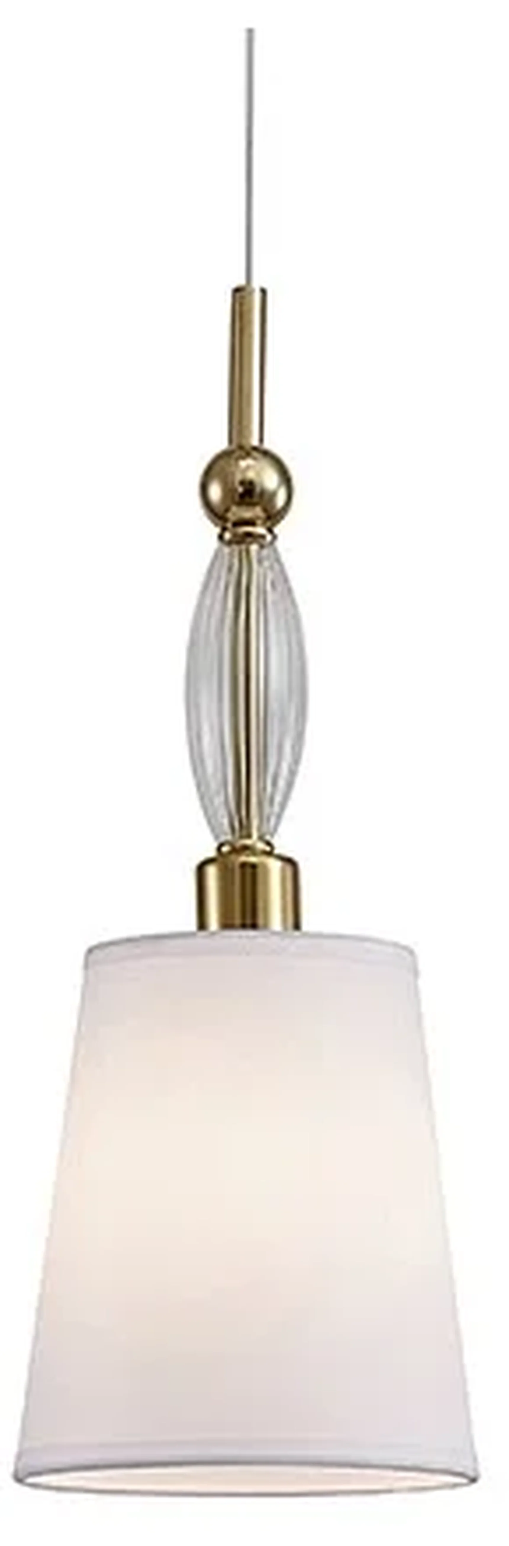 NEWPORT 4370 4371/S gold, Подвесной светильник, Gold Clear glass Shade white D14*H38/250 cm E14 1*40W