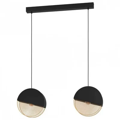 43812 Подвесной потолочный светильник (люстра) MUMLES, 2X40W, E27, L860, B90, H1100, сталь, черный,