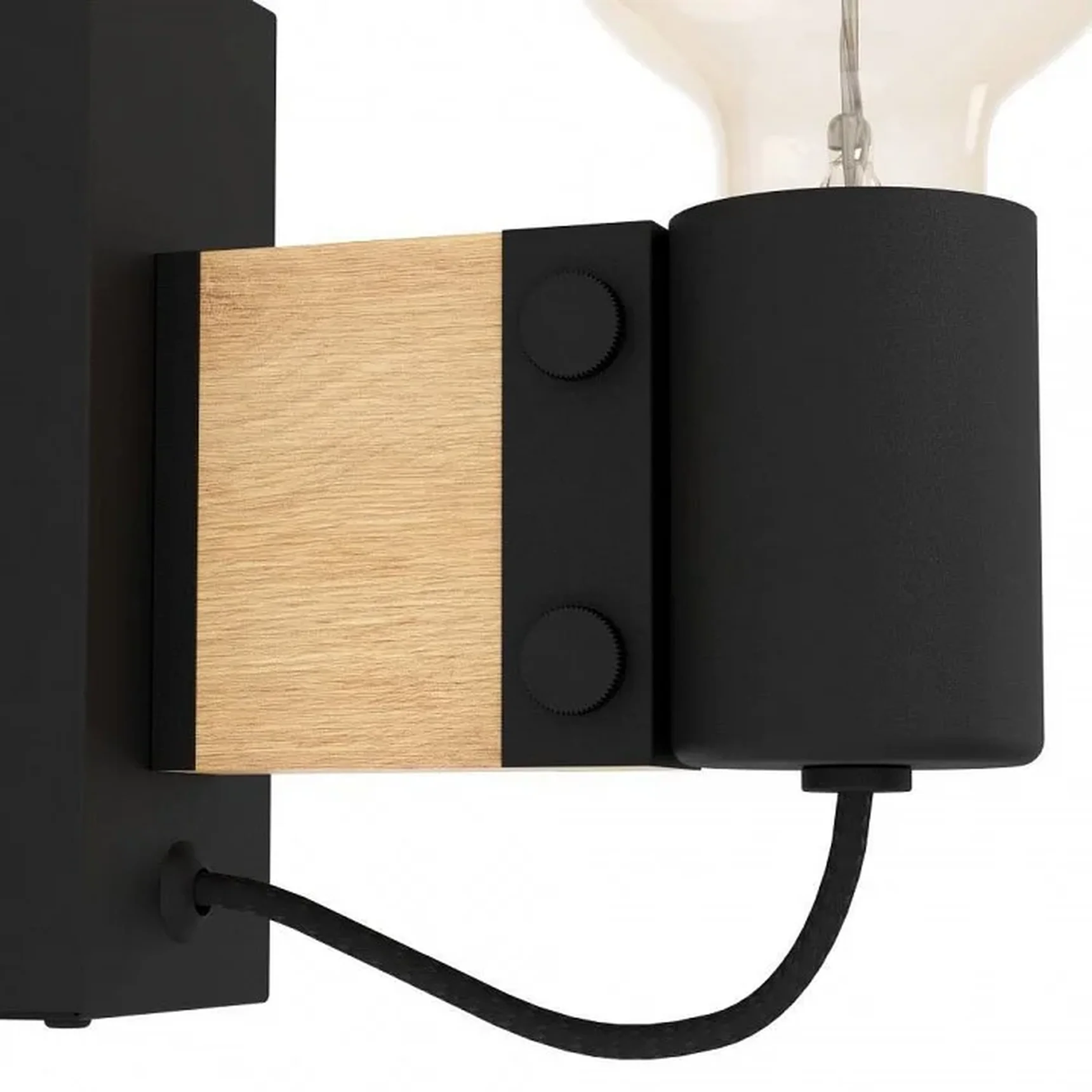 43903 Бра BAILRIGG, 1X40W (E27), H135, сталь, дерево, черный, коричневый