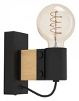 43903 Бра BAILRIGG, 1X40W (E27), H135, сталь, дерево, черный, коричневый