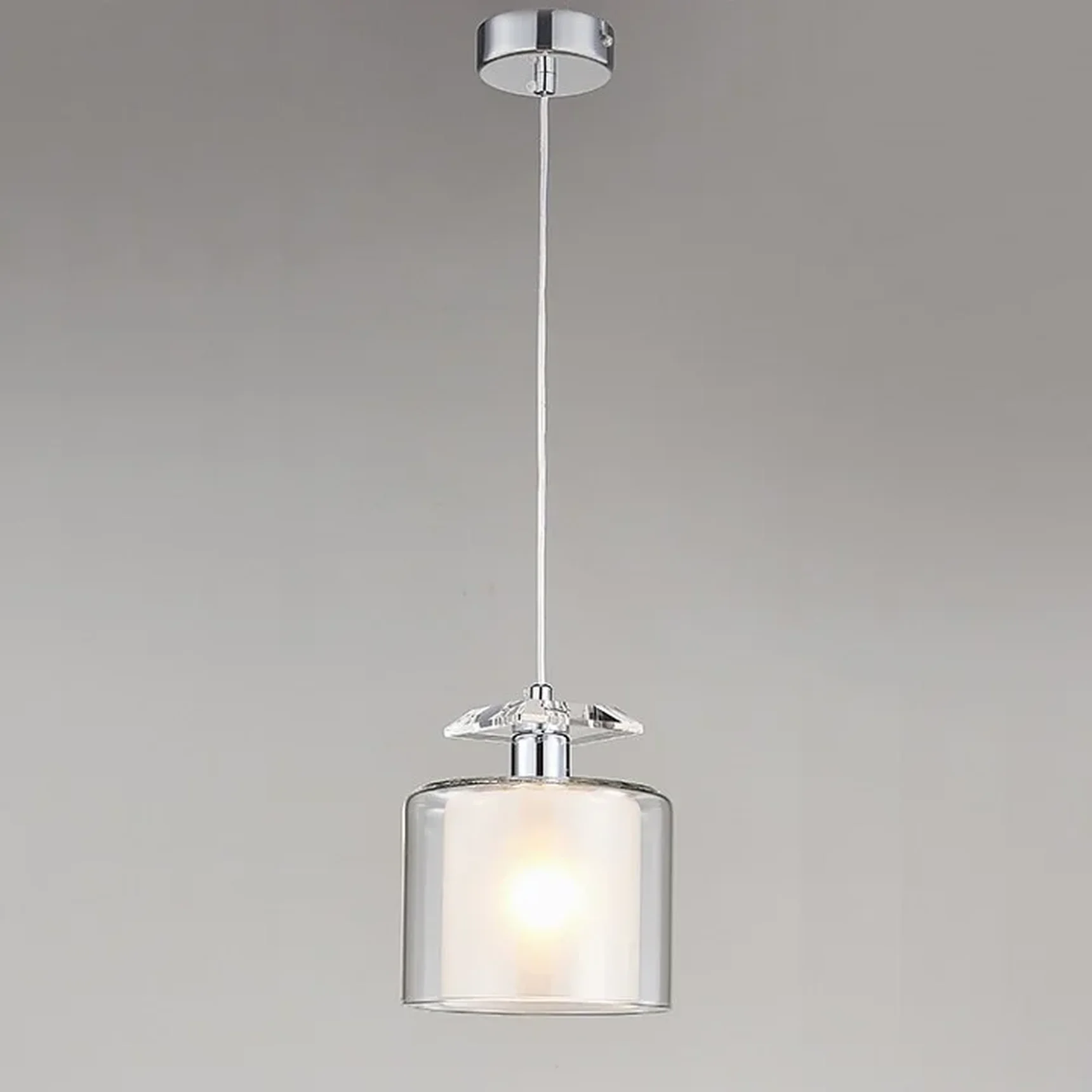 NEWPORT 4400 4401/S chrome, Подвесной светильник, Chrome Clear crystal Clear glass D15*H19/269 cm E14 1*60W