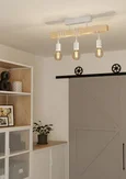 44082 Потолочный светильник TOWNSHEND, 3х60W(E27), L550, B105, H265, сталь, белый/дерево, коричневы
