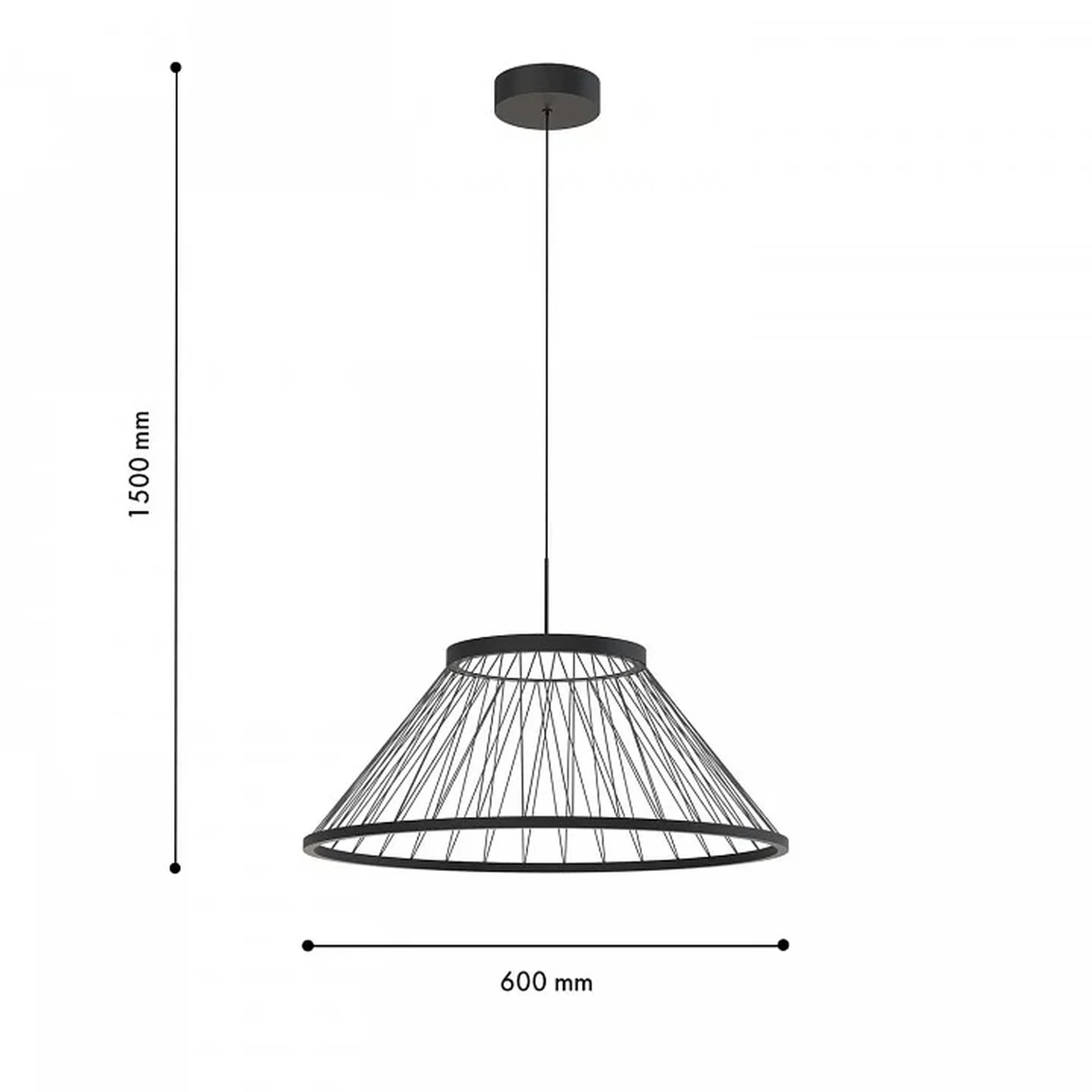 4633-6P, Подвесной светильник, D600xH400/1500, LEDx16W, 600LM, 4000K