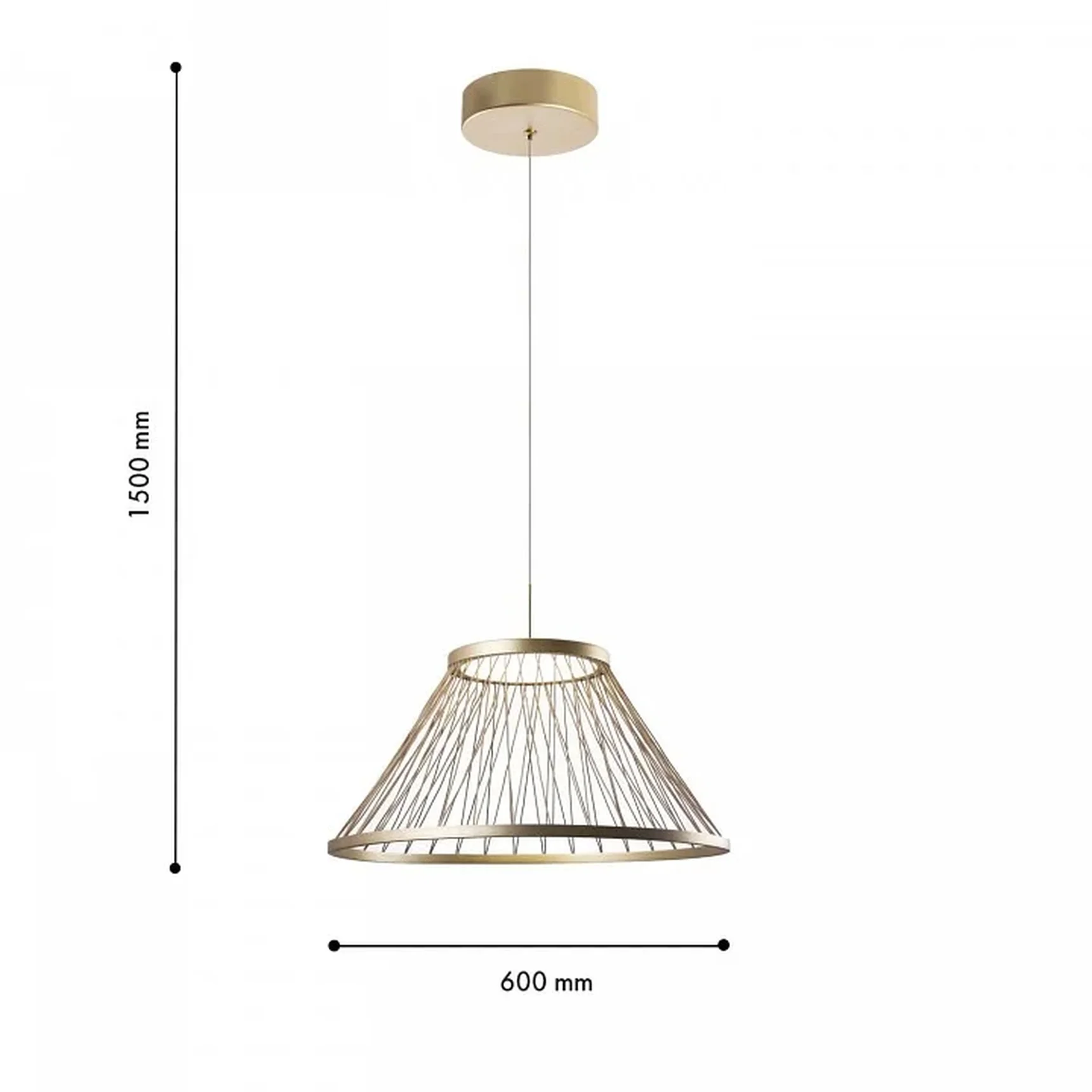 4634-6P, Подвесной светильник, D600xH400/1500, LEDx16W, 600LM, 4000K