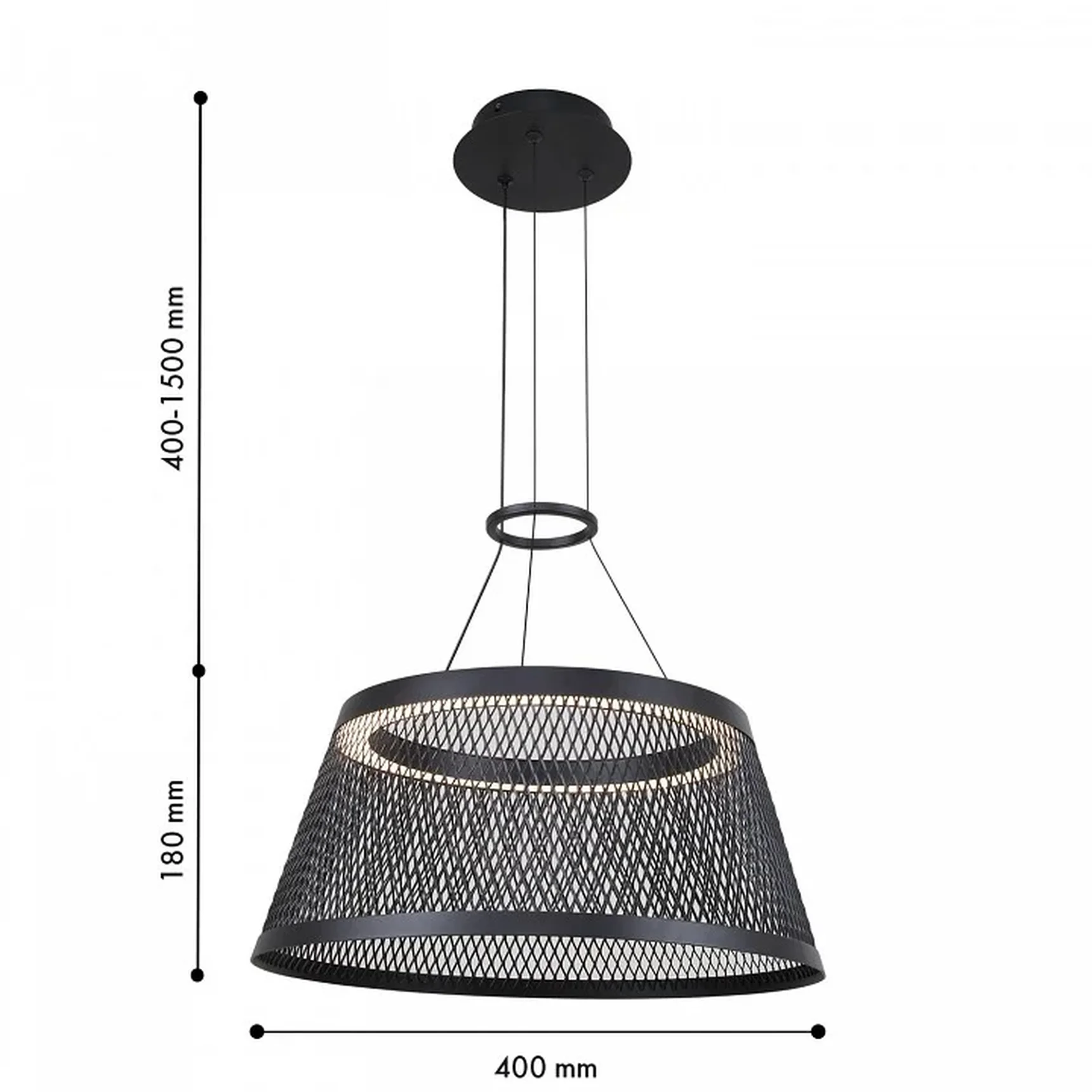 4739-4P, подвесная люстра, D400xH400/1500, LEDx10W, 800LM, 3000K