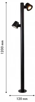 4744-2F, уличный светильник, L350xW50xH1200, 2xLEDx10W, 196LM, 3000K, IP54