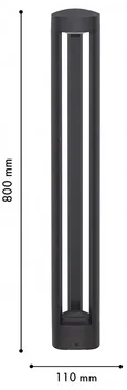 4747-1F, уличный светильник, L105xW30xH800, LEDx5W, 505LM, 3000K, IP54