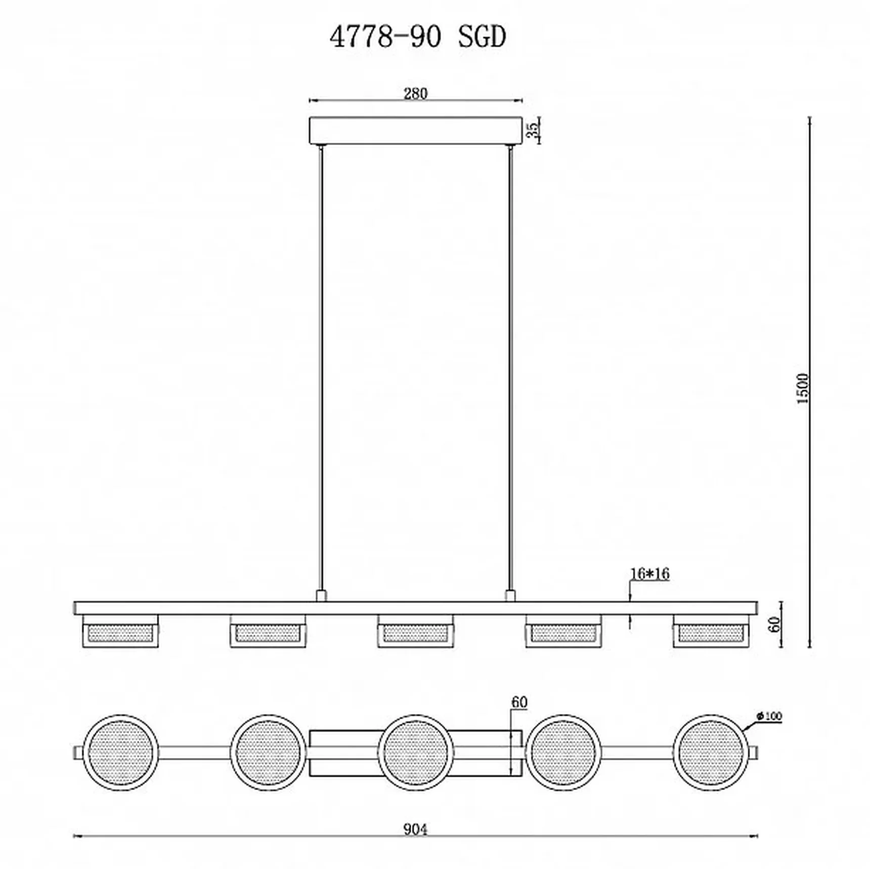 Подвесной светильник Link 4778-90 MBK+SGD