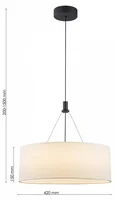 4796-1P, Подвесной светильник, D420xH200/1500, LEDx12W, 665LM, 3000K