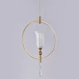 NEWPORT 4800 4801/S, Подвесной светильник, French gold Clear crystal Matt white glass D32*H38 cm E14 1*60W