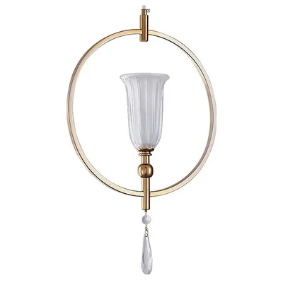NEWPORT 4800 4801/S, Подвесной светильник, French gold Clear crystal Matt white glass D32*H38 cm E14 1*60W