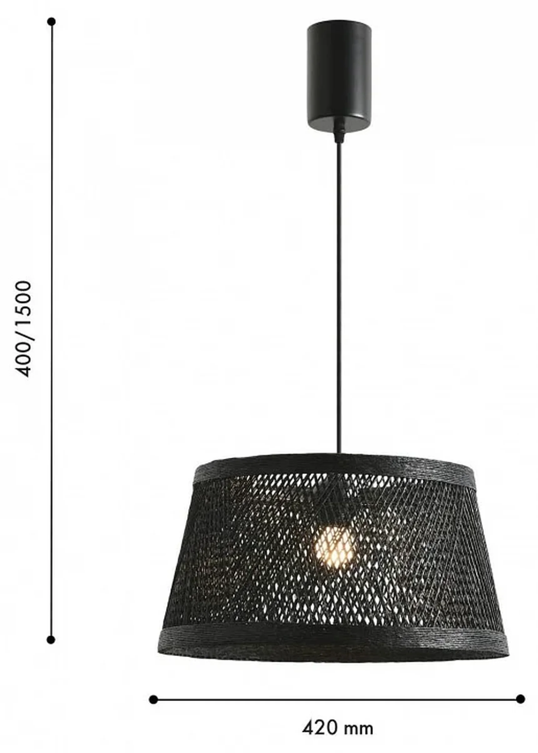 4830-1P, Подвесной светильник, D420xH400/1500, 1xE27x40W, excluded