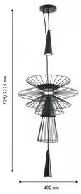 4838-2P, Подвесной светильник, D400xH725/2225, 2xGU10x10W, excluded