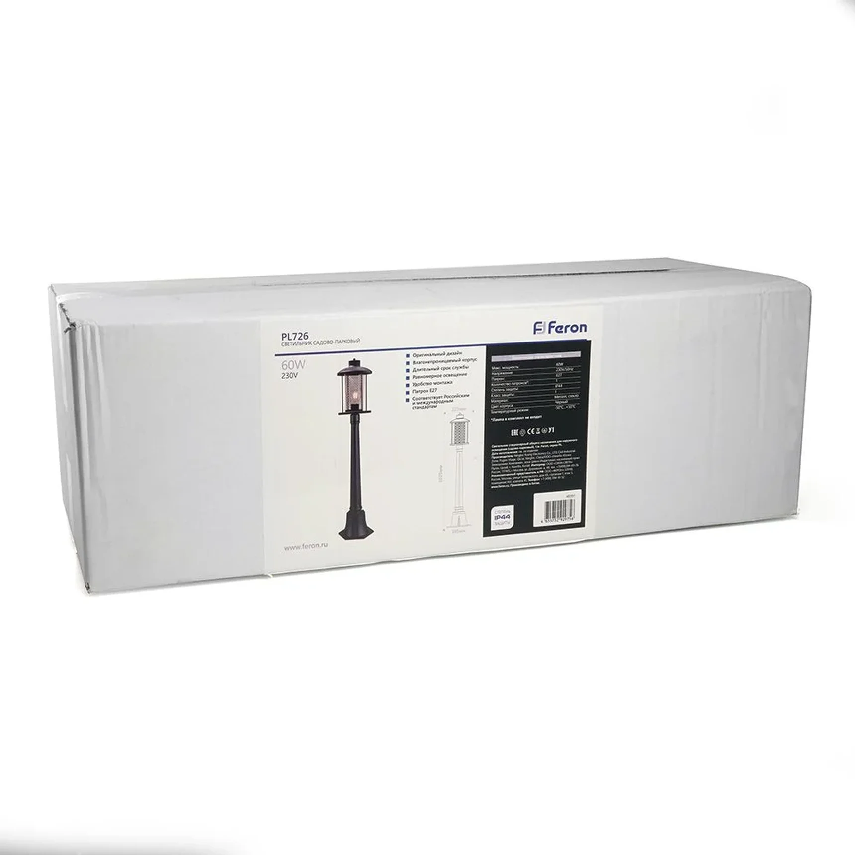 Светильник садово-парковый Feron PL726 столб 60W E27 230V, черный