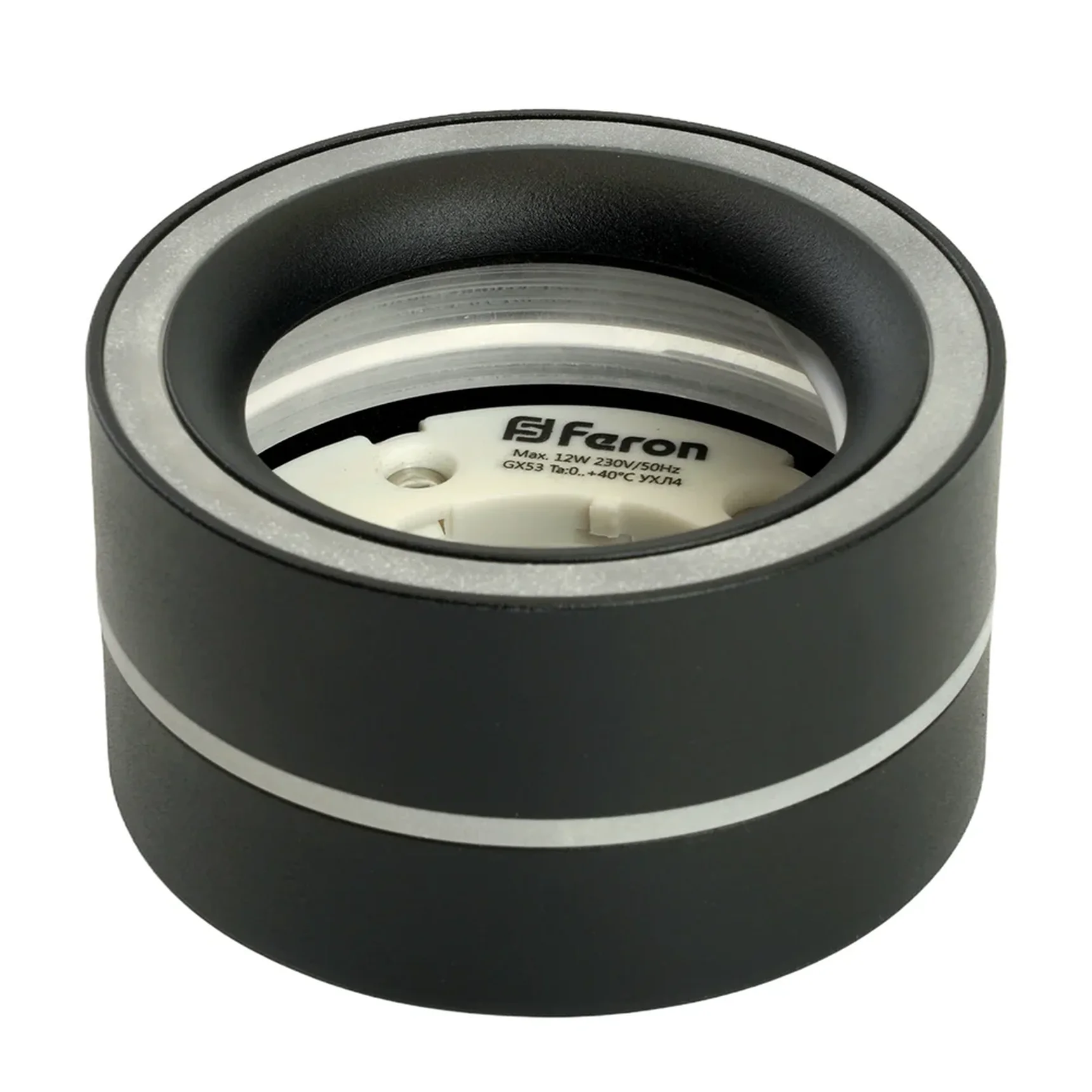 Светильник потолочный Feron HL455 12W, 230V, GX53, черный