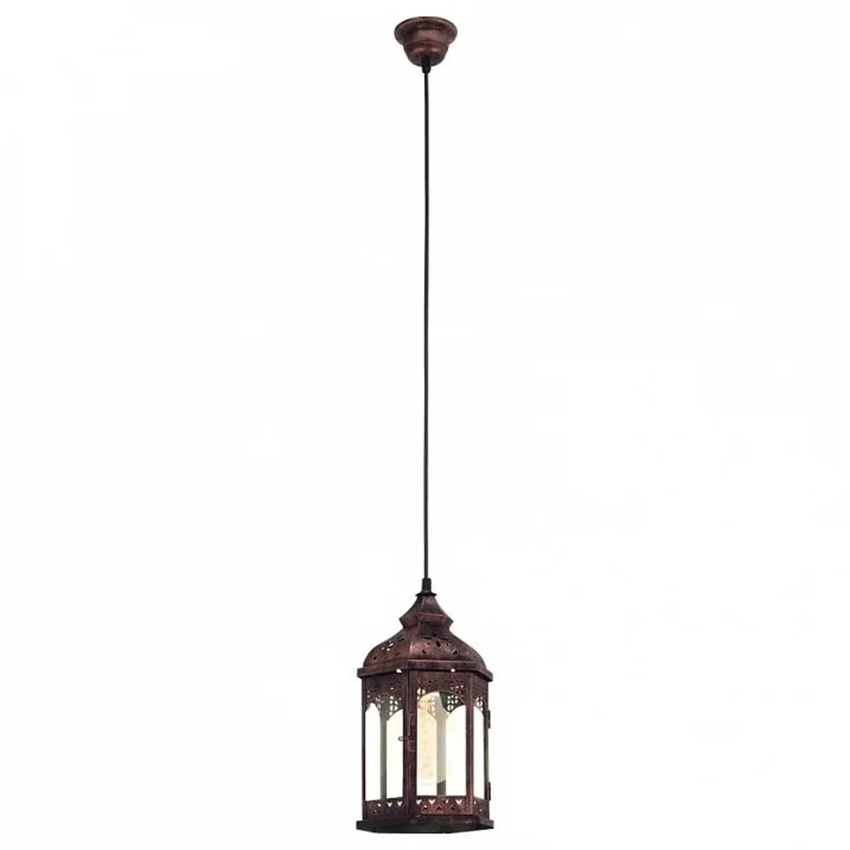 Подвесной светильник REDFORD 1, 1x60W (E27), D170, H1100, сталь, медный/cтекло
