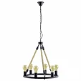 Подвесной светильник FINDLAY, 6х60W(E27), D560, H1500, сталь, черный, канатные веревки