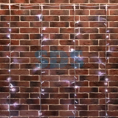 Гирлянда Светодиодный Дождь 2х6м, эффект водопада, Прозрачный провод, 24В, диоды БЕЛЫЕ, 360 LED