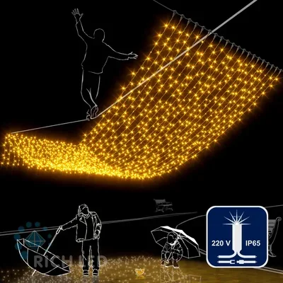 Светодиодный занавес, 74 Ватт, IP54, 200x600, провод Белый, RL-C2*6F-CW/Y