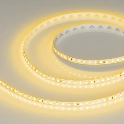 Лента RT-A120-8mm 24V Yellow (9.6 W/m, IP20, 2835, 5m) (Arlight, Открытый)