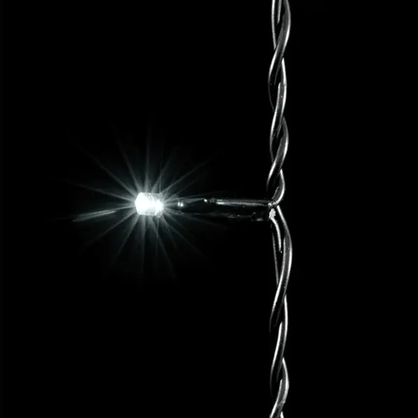 Гирлянда Занавес 2 x 1 м Белый 220В, 200 LED, Провод Черный ПВХ, IP54