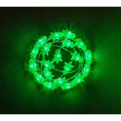 Светодиодная гирлянда NGF-DM002-20G-2AA-зеленые ёлочки