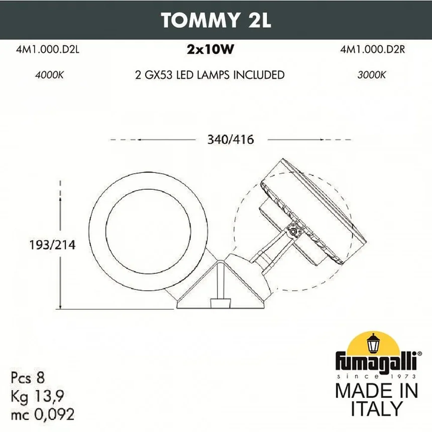 Светильник на штанге Tommy 4M1.000.000.AXD2L