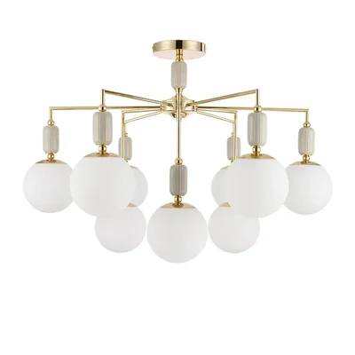 6580/9C CLASSI LN25 французское золото, серый/белый металл, керамика/стекло Люстра потолочная E14 9*40W 220V VIVIEN