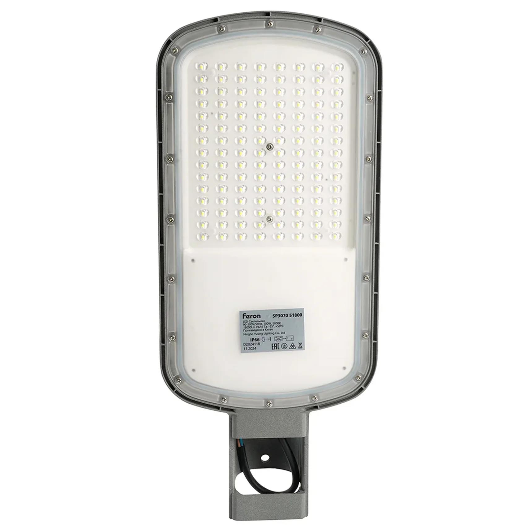 Светодиодный уличный консольный светильник Feron SP3070 100W 5000K AC90-300V, серый