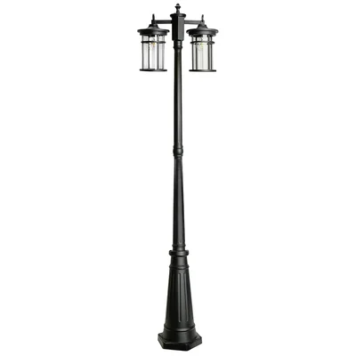 Светильник садово-парковый Feron PL768, столб 2*60W 230V E27, черный