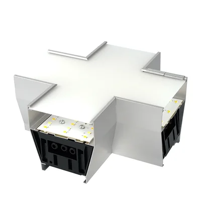Светильник коннектор Feron AL4036X 6W 660Lm 3000К-4000К-6400K, X-образный, с ручным переключением режимов, серебро, 160*160*70мм возмож. соедин. в линию,серия RetailRay
