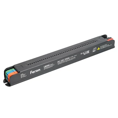 Трансформатор для светодиодной ленты с диммированием 200W 24V IP20 , клипсы, LB006