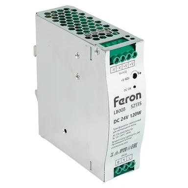 Трансформатор электронный на DIN-рейку 120W 24V 40*125.2*113.5мм IP20, LB008