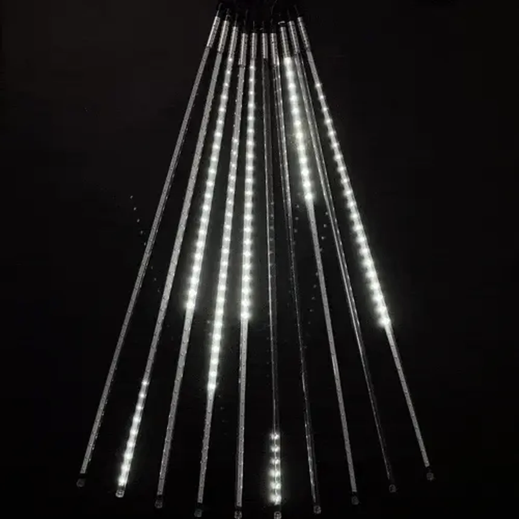 Гирлянда Тающие Сосульки 10шт по 80см, 24В, 720 Белых Светодиодов, Провод Черный ПВХ, IP55