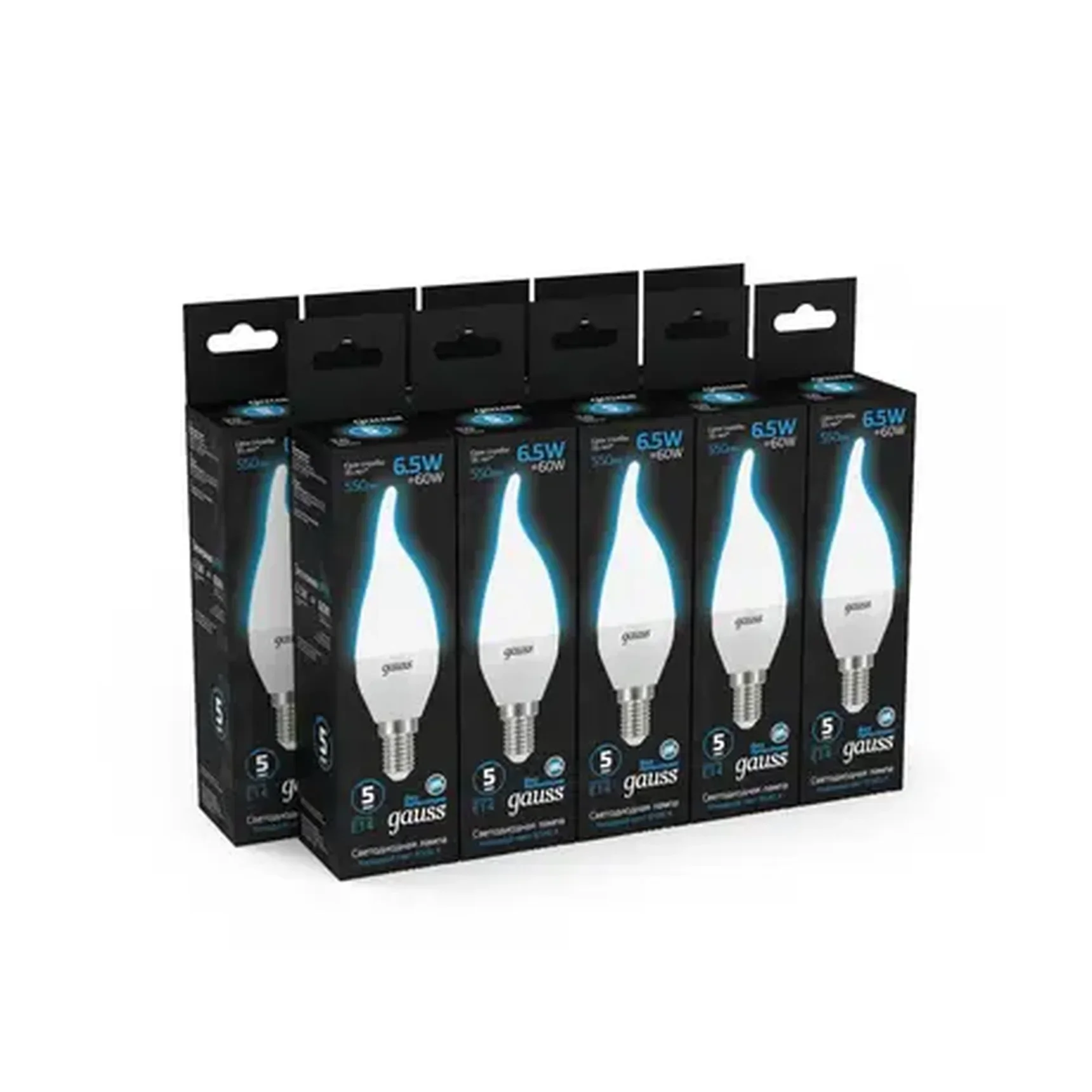 Лампа светодиодная Gauss E14 6.5W 6500K матовая 104101307