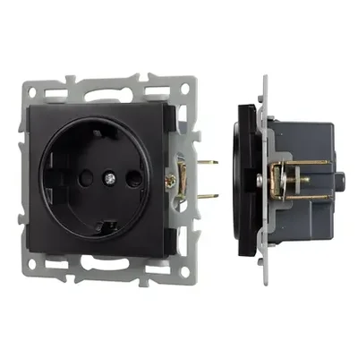 Механизм электрической розетки SCT-MEU1-PL-BK (250V, 16A) (Arlight, -)